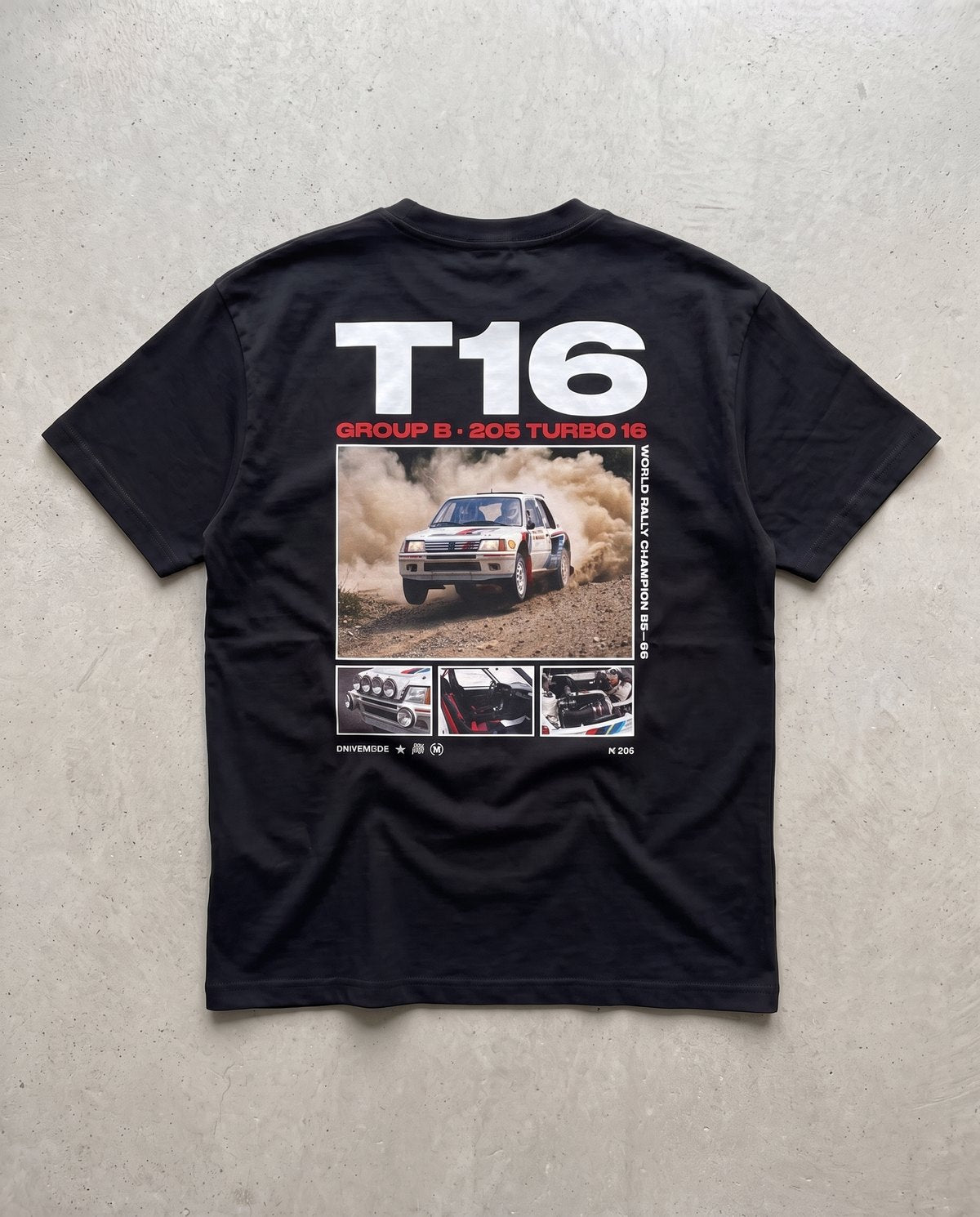T-shirt oversize 205 T16 noir, vue de dos à plat