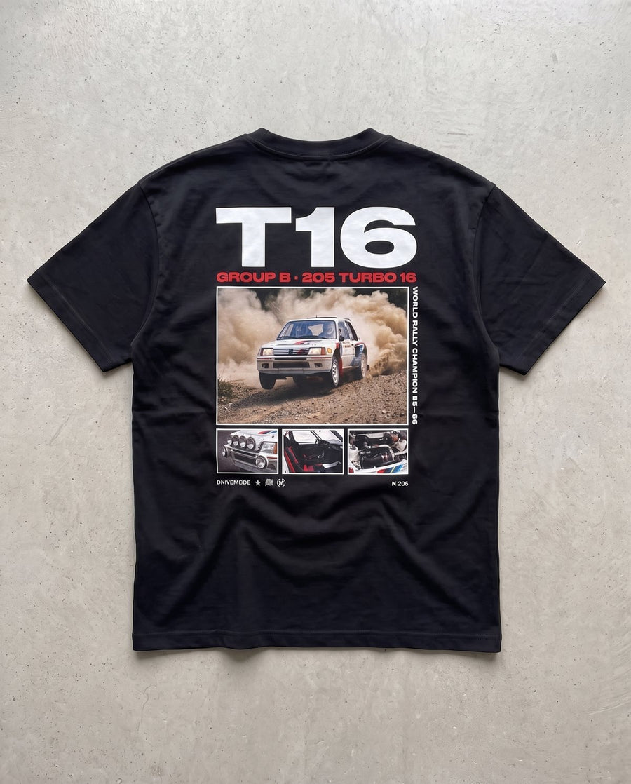 T-shirt oversize 205 T16 noir, vue de dos à plat