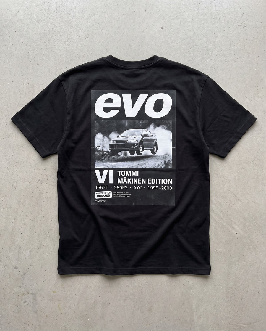 T-shirt oversize Evo VI noir, vue de dos à plat