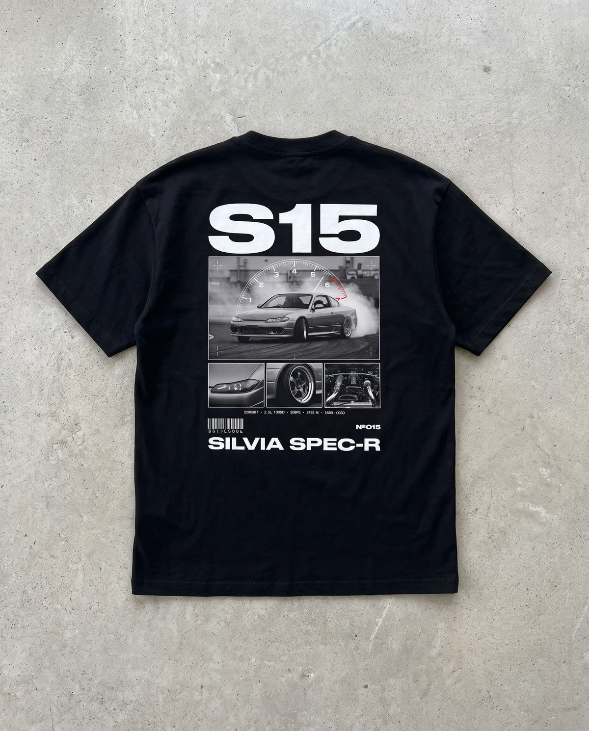 T-shirt oversize Silvia S15 noir, vue de dos à plat