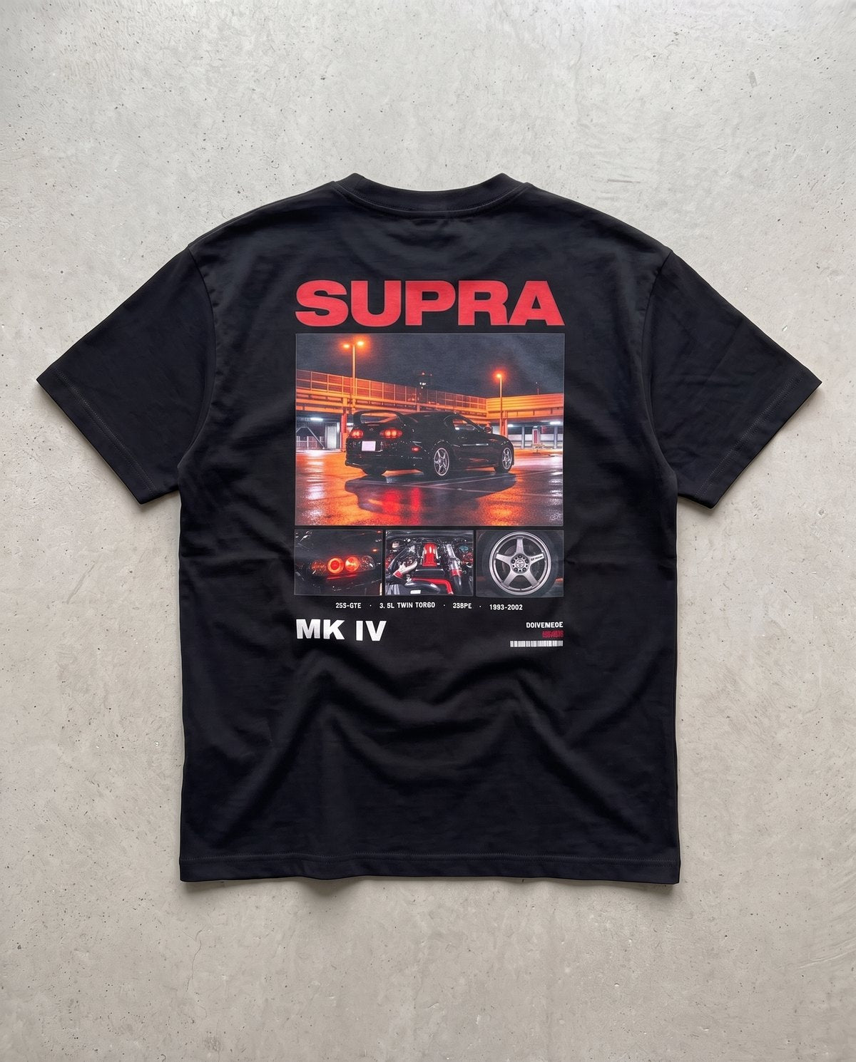 T-shirt oversize Supra MK IV noir, vue de dos à plat
