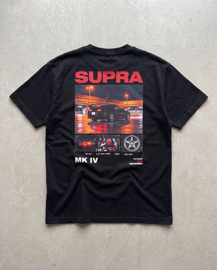 T-shirt oversize Supra MK IV noir, vue de dos à plat